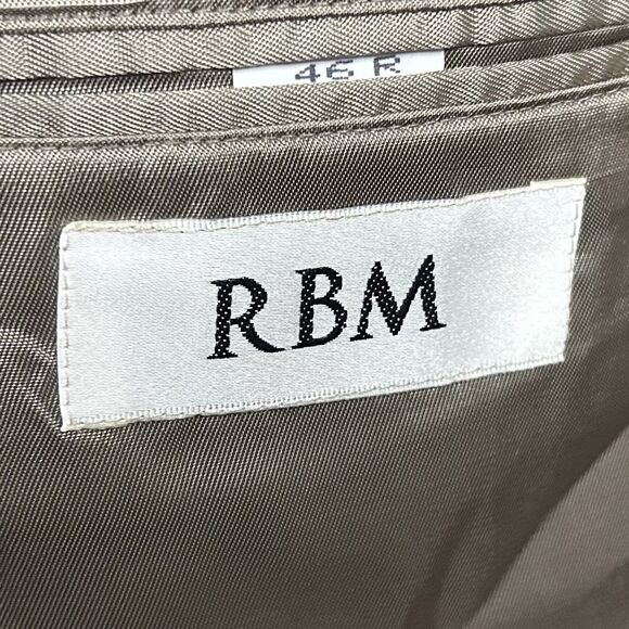 RBM 46R Sport Coat 100% Silk Beige Knit Two Button Fully Lined Vented - Picture 3 of 8